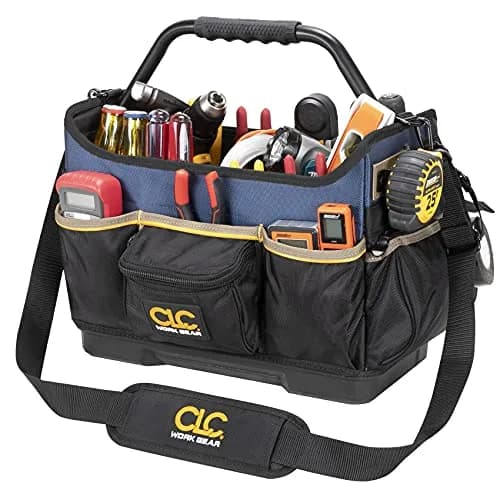 Custom Leathercraft PB1580 15" Molded Base Open-Top Toolbox | Heavy-Duty Tool Carrier for Worksites thumbnail 1