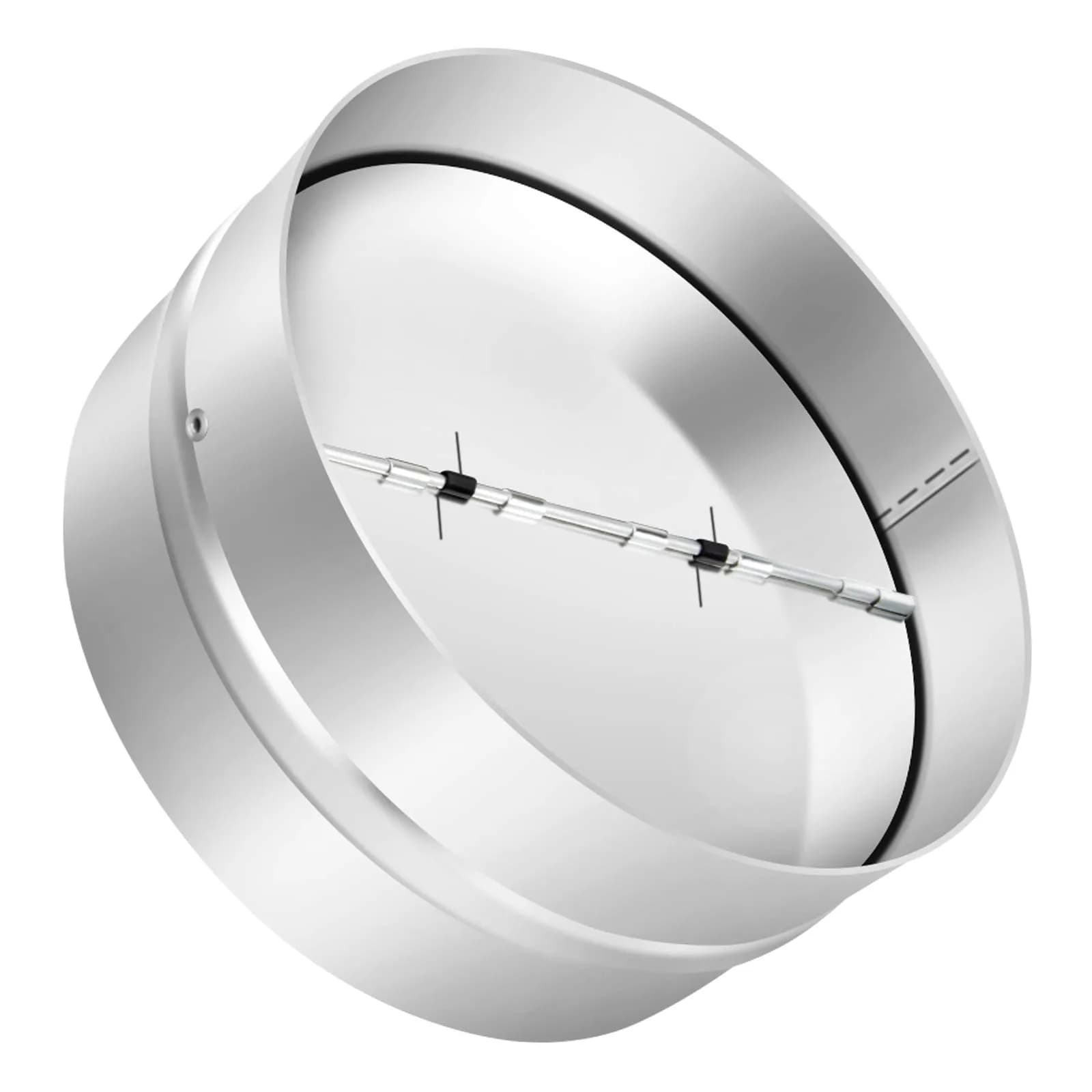 Kikerike 6 Inch (150mm) Backdraft Damper Duct Stopper - 2 Pcs | Prevents Air Recirculation — Silver