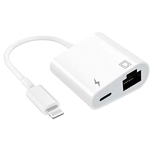 DESOFICON Lightning to Ethernet Adapter 2 in 1 | Fast Ethernet & Charge Port for iPhone/iPad (0.5kg, 9.7in) thumbnail 1