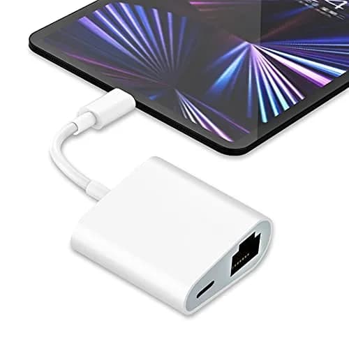 DESOFICON Lightning to Ethernet Adapter 2 in 1 | Fast Ethernet & Charge Port for iPhone/iPad (0.5kg, 9.7in) thumbnail 7