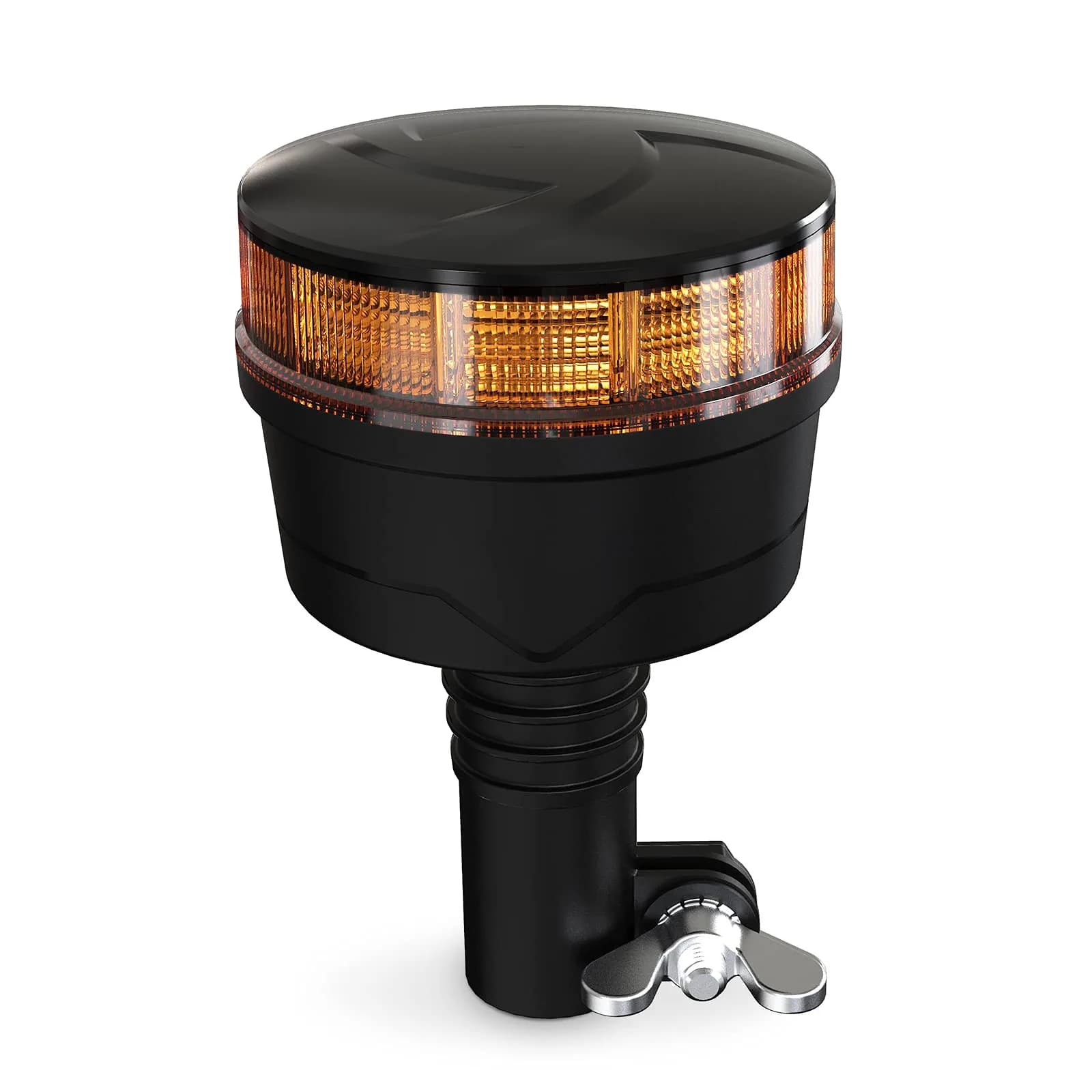 Agrieyes W57P Amber LED Beacon Light, Pole Mount Strobe Light 19W (12V) | High Visibility Emergency Vehicle Warning Light — Amber
