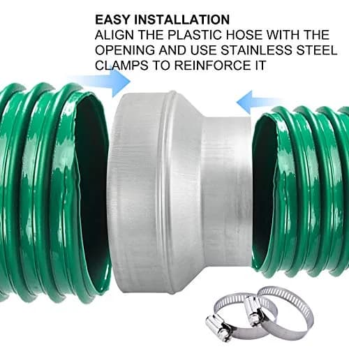 Kikerike Galvanized Steel Duct Reducer 8 inch to 6 inch | HVAC Ventilation Adapter thumbnail 4