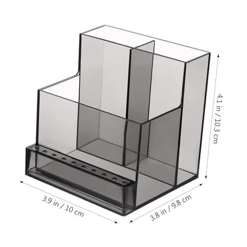 FRCOLOR Nail Drill Grinding Bit Holder Box 10.3x9.7cm Black | Professional Nail Art Organizer thumbnail 8