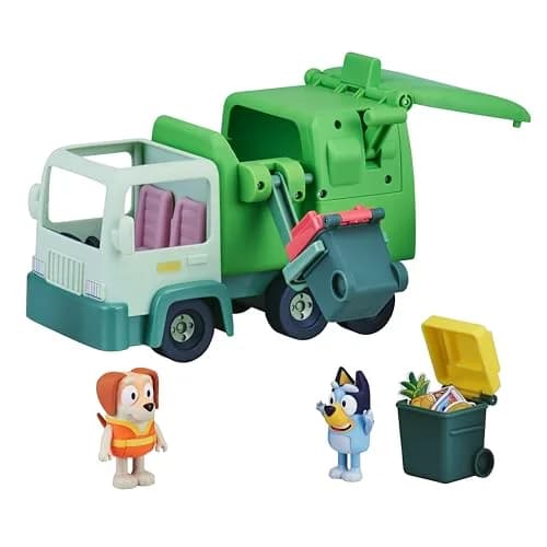 Bluey Garbage Truck - 2.5" Bluey and Bin Man Figures with Playset, Multicolor | ASTM-Tested Toy Playset for Kids 3-6 thumbnail 1