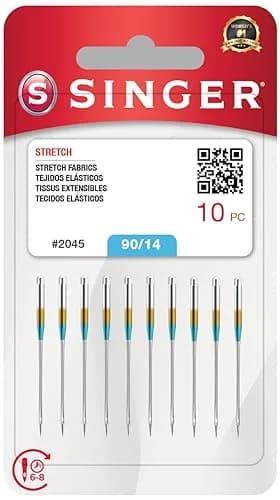 SINGER Stretch 2045 Sewing Machine Needles, Size 90/14, 10-Pack | Ball Point for Knits & Jersey thumbnail 1