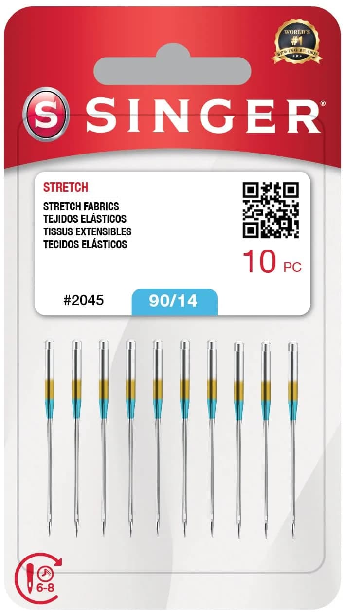 SINGER Stretch 2045 Sewing Machine Needles, Size 90/14, 10-Pack | Ball Point for Knits & Jersey - main product image