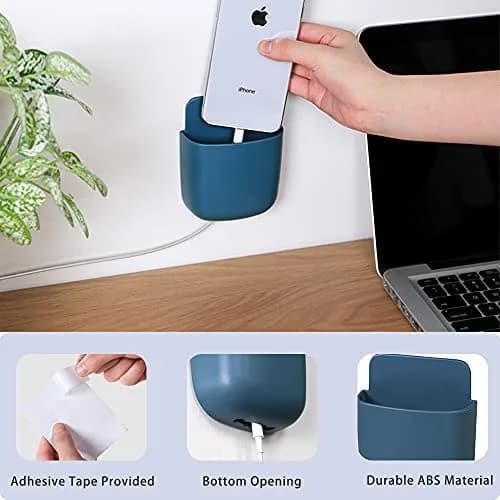 LVYOUIF 3 Pack Remote Control Holder Wall Mount Holders with Adhesive | Organizer for Home Office School Supply Storage (Blue) thumbnail 3
