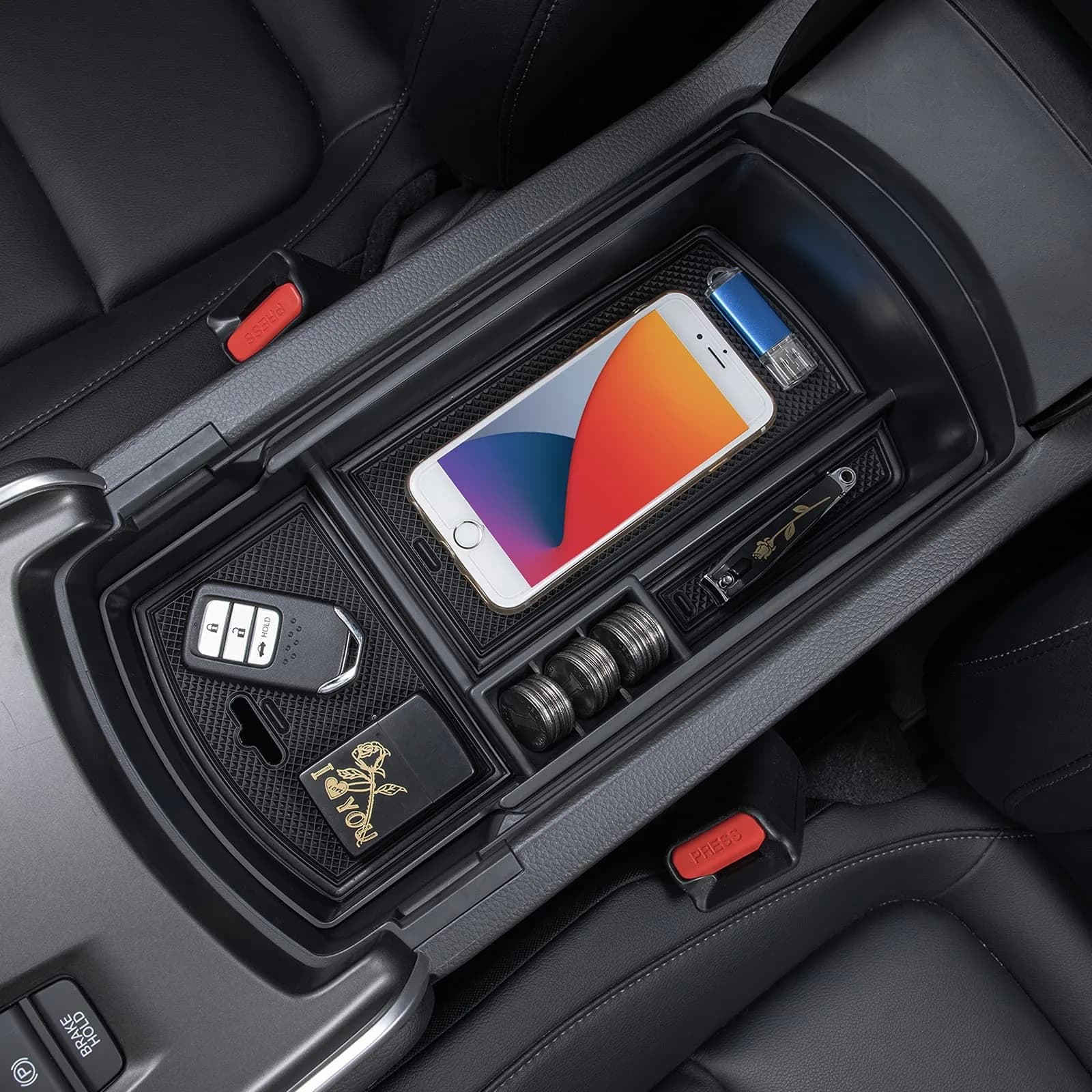 PIMCAR Center Console Organizer for Honda Accord 2018 2022 ABS Plastic Material | Extra Storage & Cord Routing