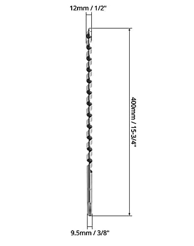 QWORK 1/2 Inch x 16 Inch Auger Drill Bit for Wood | 12.7mm (1/2") x 40.6cm (16") thumbnail 6