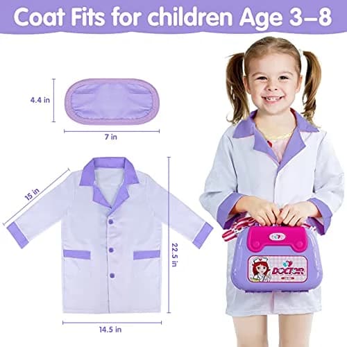 GINMIC Doctor Kit for Kids 3-7 | 22 Pieces Pretend Play Medical Set with Costume & Heartbeat Sound thumbnail 3