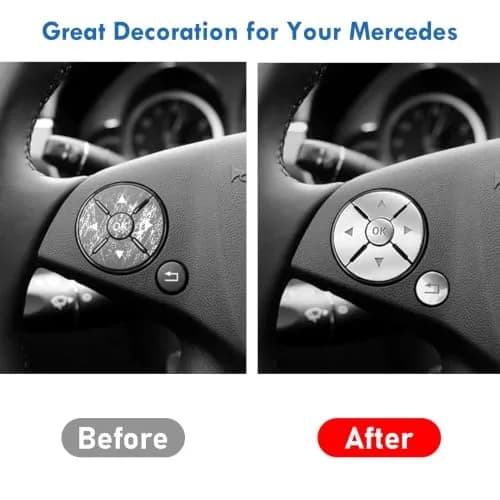 Moonlinks Steering Wheel Button Stickers for Mercedes C-Class W204 E-Class S-Class W221 GLK-Class X204 (12-Pack) thumbnail 2