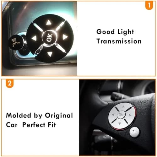 Moonlinks Steering Wheel Button Stickers for Mercedes C-Class W204 E-Class S-Class W221 GLK-Class X204 (12-Pack) thumbnail 3