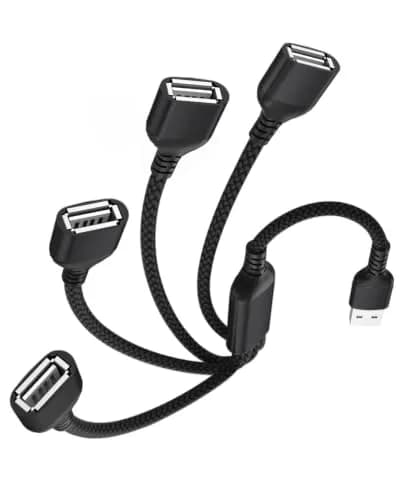 Elebase 1ft 4-Port USB-A Splitter Cable | Connect More Peripherals Instantly thumbnail 1