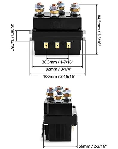 QWORK 12V 500A Winch Relay Solenoid | 8000-15000lb ATV UTV SUV 4x4 Control thumbnail 6