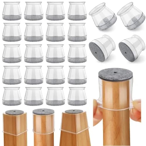 Ansible 24 Pcs Chair Leg Floor Protectors Round | Silicone Felt Furniture Pads for Hardwood Floors thumbnail 1