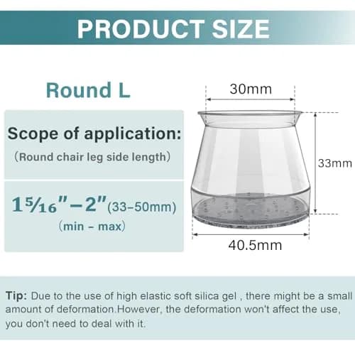 Ansible 24 Pcs Chair Leg Floor Protectors Round | Silicone Felt Furniture Pads for Hardwood Floors thumbnail 7