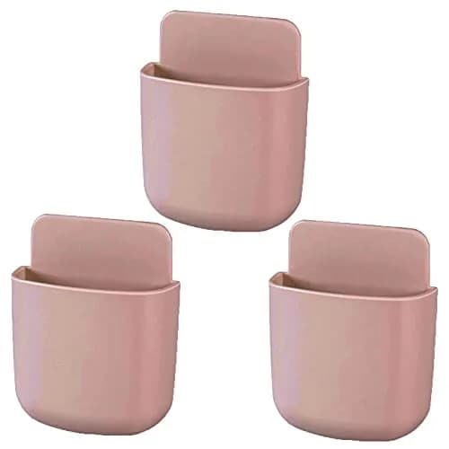 LVYOUIF Pink 3 Pack Remote Control Holder Wall Mount | Organizer for Phones, Pens, Office Supplies thumbnail 1