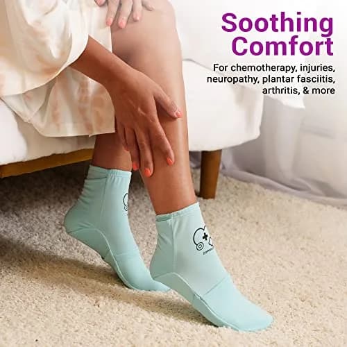 Zomaple Cold Therapy Socks 2 Gel Packs | Targeted Foot & Ankle Relief for Neuropathy & Hot Feet thumbnail 2