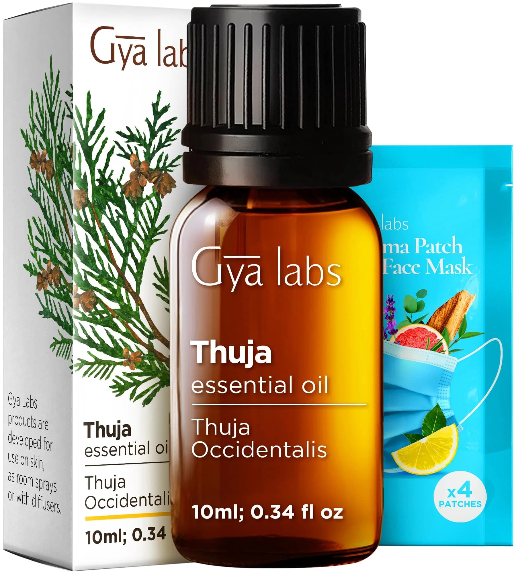 Gya Labs Thuja Essential Oil 10ml (0.34 Fl Oz) | USA Imported for Hair, Skin & Candle Making
