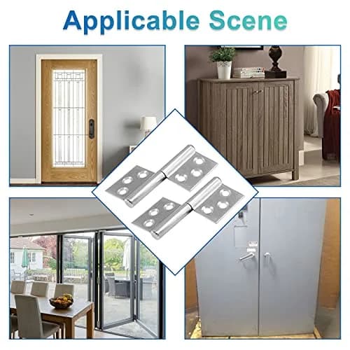 Bonsicoky 3 Inch Lift Off Hinges, 4Pcs | 73mm (2.87") Stainless Steel Detachable Door Hinges thumbnail 7