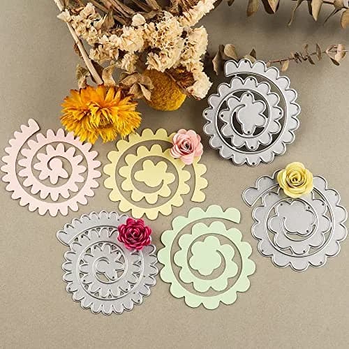 CYFUN DESIGN 8Pcs 3D Flowers Spiral Metal Cutting Dies Set | For Card Making & Scrapbooking thumbnail 4