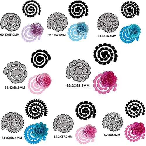 CYFUN DESIGN 8Pcs 3D Flowers Spiral Metal Cutting Dies Set | For Card Making & Scrapbooking thumbnail 2