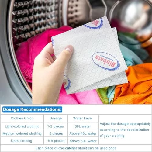 Binbata Color Grasper Sheets 110 Count | Prevents Dye Bleeding & Color Transfer thumbnail 4