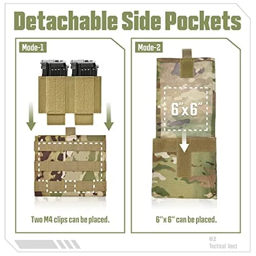 GFIRE Tactical Vest Elite Cp Camo | Adjustable, Breathable, Modular for Training & Outdoor Use thumbnail 4