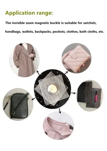 Hidden Sew Magnetic Snaps, 30 Pairs Round PVC Invisible Purse Closures, 1 Inch (2.5cm) Diameter | Strong Magnets for Crafts & Clothing thumbnail 3