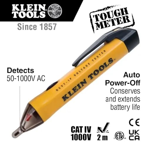 Klein Tools NCVT1P Voltage Tester Non-Contact 50V-1000V | Audible & Flashing LED Alarms thumbnail 2