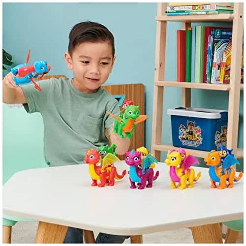 Paw Patrol Rescue Knights Rocky and Dragon Flame Action Figures Set 2 Piece Assortment | ASTM-Tested Educational Toy thumbnail 6