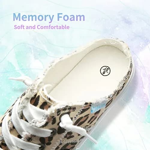 Obtaom Women Canvas Mules Memory Foam Clipper Leopard Print US7 | Comfortable Slip-On Mule for All Seasons thumbnail 6