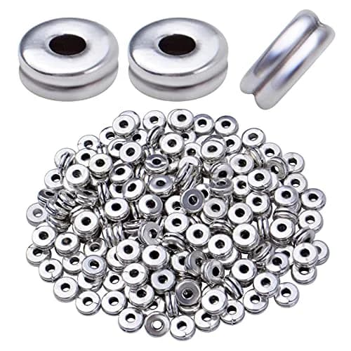 Aylifu Silver 200pcs Flat Round Spacer Beads 6mm (0.24in) | DIY Jewelry Crafting thumbnail 1