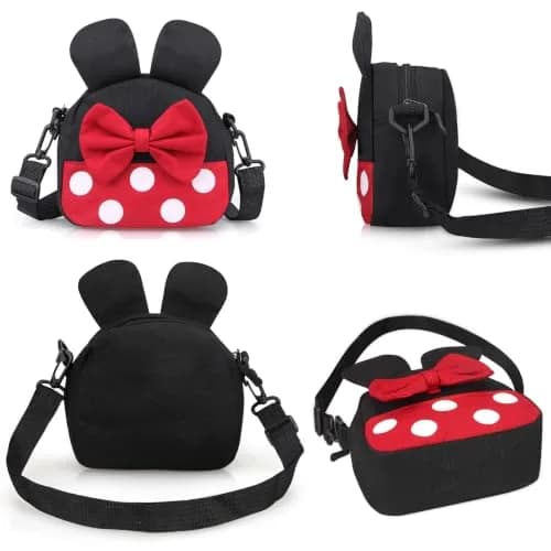 Dksyee Mini Mouse Crossbody Bag for Little Girls 6 in Red Canvas | Disney Minnie Ears thumbnail 6