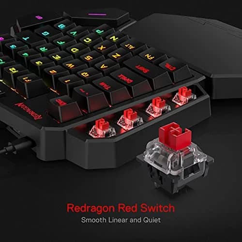 Redragon K585 DITI One-Handed RGB Mechanical Gaming Keypad with Hot-Swappable Switches & Wrist Rest thumbnail 4