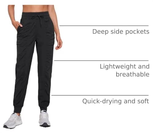 CRZ YOGA Ease Line Joggers 28.5" Black Large | Breathable, Durable Active Pants for Women thumbnail 4