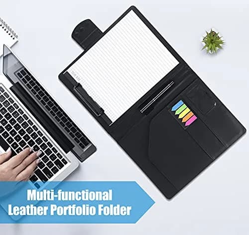 Agoer Professional Padfolio with Clipboard,3X Magnetic Closure Cover,Faux Leather | A4 Size, Business Organizer thumbnail 5