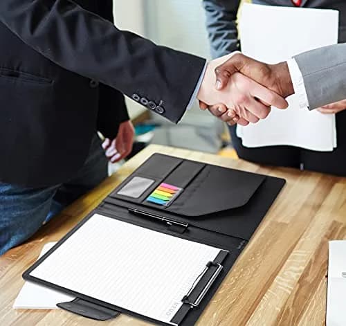 Agoer Professional Padfolio with Clipboard,3X Magnetic Closure Cover,Faux Leather | A4 Size, Business Organizer thumbnail 7