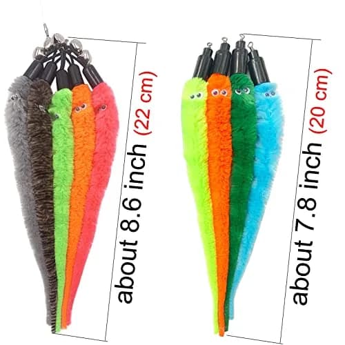 TIENAILING Cat Toy Worm Refills | 24 Pieces Interactive Cat Wand Attachments for Indoor Cats thumbnail 6