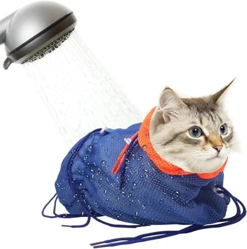 Catcan Cat Bathing Bag Anti Scratch-Washing Grooming Shower Bag for Nail Trimming, 70 cm (27.56 in) Body Girth | Breathable Mesh for Safe Grooming thumbnail 1