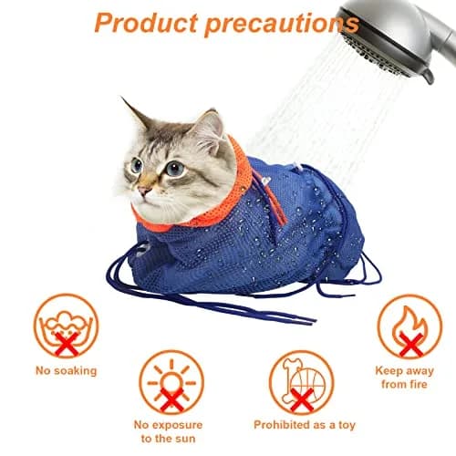 Catcan Cat Bathing Bag Anti Scratch-Washing Grooming Shower Bag for Nail Trimming, 70 cm (27.56 in) Body Girth | Breathable Mesh for Safe Grooming thumbnail 7