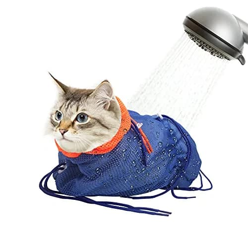 Catcan Cat Bathing Bag Anti Scratch-Washing Grooming Shower Bag for Nail Trimming, 70 cm (27.56 in) Body Girth | Breathable Mesh for Safe Grooming thumbnail 8