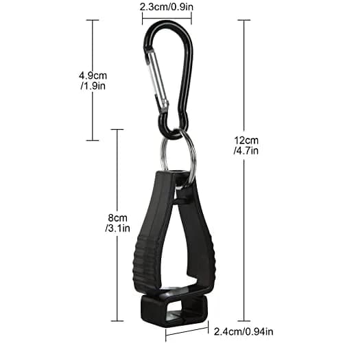 FVIEXE 20PCS Glove Clips with Metal Carabiner & Plastic Grip | Black & Orange thumbnail 2