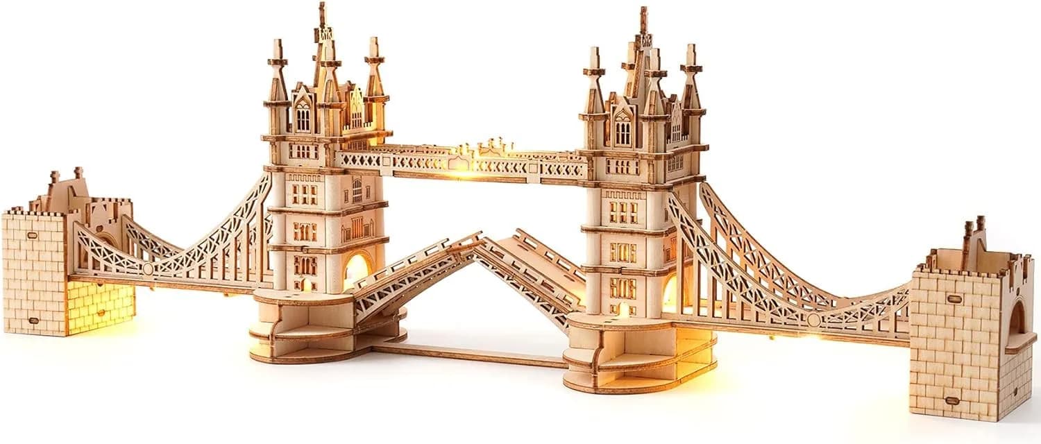 Rolife 3D Wooden Puzzles Big Ben Craft Model Kits for Adults to Build Birthday Gift for Family and Friends | Assembly Time 1.5 hrs — Tower Bridge