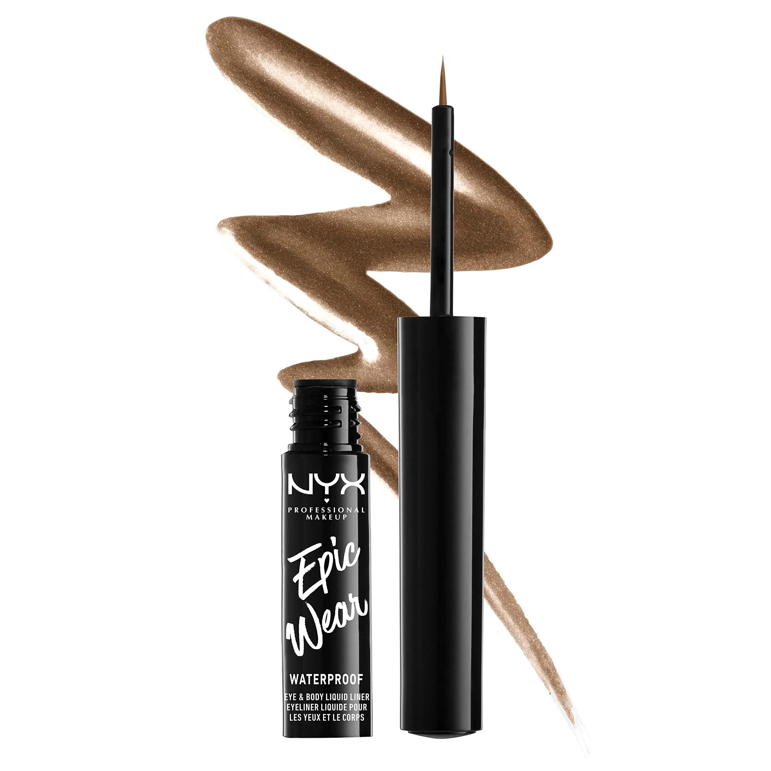 NYX PROFESSIONAL MAKEUP Epic Wear Metallic Liquid Liner 0.12 Fl Oz | Long-Lasting Waterproof Brown Metal - main product image