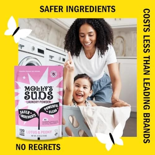 Molly's Suds Original Laundry Detergent Powder, 120 Loads (Lotus & Peony) | Sensitive Skin Formula thumbnail 3