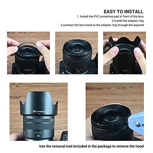 JJC Tulip Flower Lens Hood for Canon RF 35mm f/1.8 Macro IS STM Lens, Reversible Shade with 52mm Filter & Cap Compatibility (89mm x 49mm x 89mm) thumbnail 5