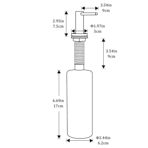 GAPPO Stainless Steel Kitchen Sink Soap Dispenser 17 oz | Polished Chrome Finish, Easy Install & Durable thumbnail 5