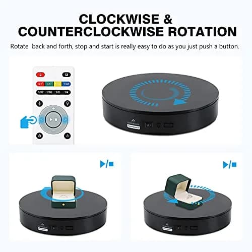 BAOSHISHAN Motorized 360° Photography Turntable with Remote, 2.54 kg (5.6 lb) Load Capacity | Captures Every Angle Clearly thumbnail 4