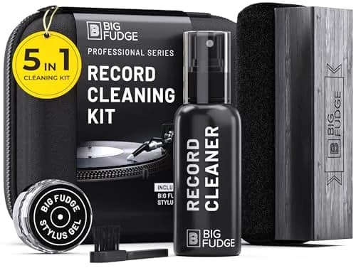 Big Fudge Record Cleaning Kit Professional Series - Vinyl Record Cleaner - Includes Vinyl Brush, Cleaning Fluid, Stylus Gel, Velvet Brush, Padded Case thumbnail 1